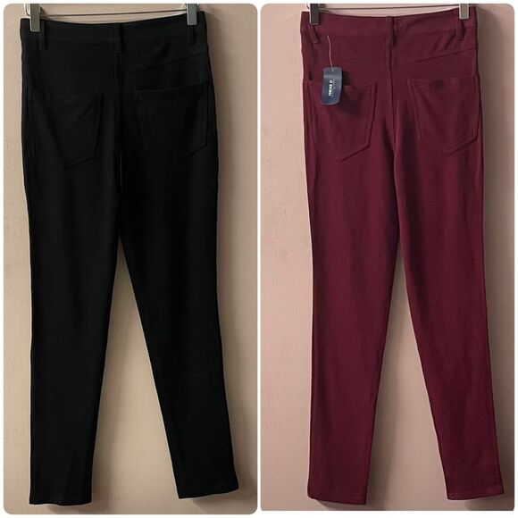 Forever 21 Black|Burgundy|Rust|Blush Pink High Waisted Skinny Pants Size 28 NWT - Picture 5 of 14